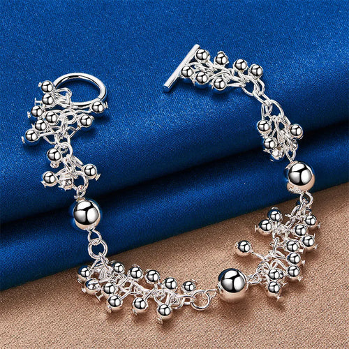 925 sterling silver 8-inch exquisite bead bracelet, fashionable women's jewelry, wedding party accessories