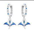 Beautiful 925 manta ray hoop earrings