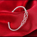 Elegant Braided Silver Cuff Bracelet